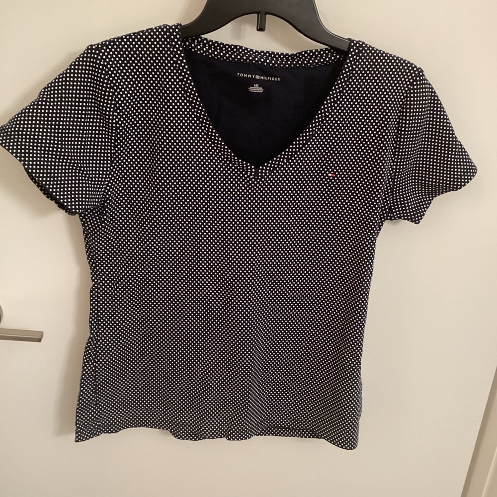 Tommy Hilfiger Women's Navy Polka Dot Tee